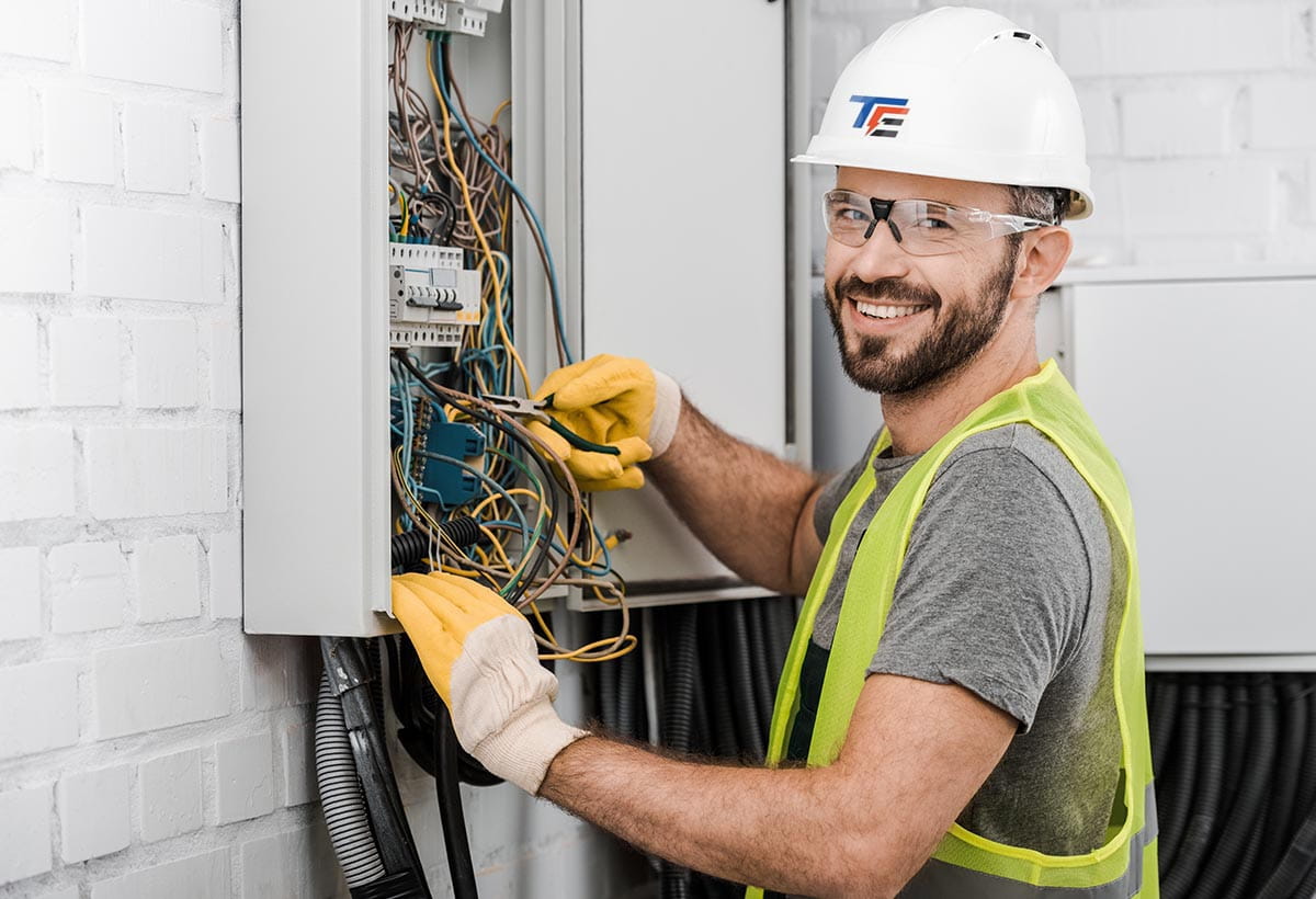 Techno Electrical carrying out a professional installation in Cardiff